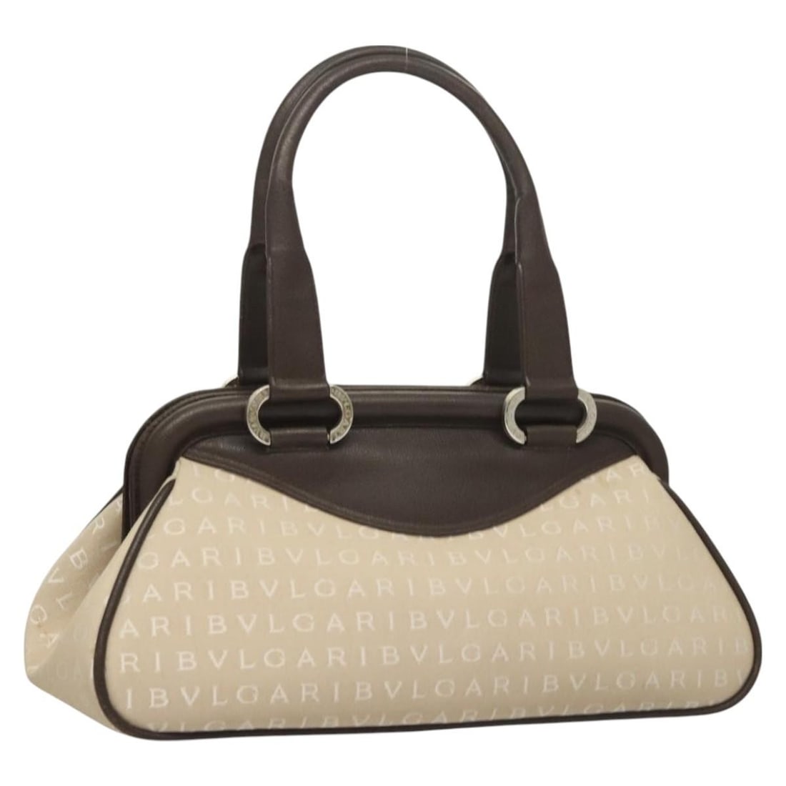 BVLGARI Logo Mania Beige Silver Tote Bag Canvas Made in Italy BA3461: BVLGARI Logo Mania Beige Silver Tote Bag Canvas Made in Italy BA3461 This BVLGARI Logo Mania Tote Bag combines luxury and practicality with its elegant beige and silver canvas exterior. Crafted in Ita