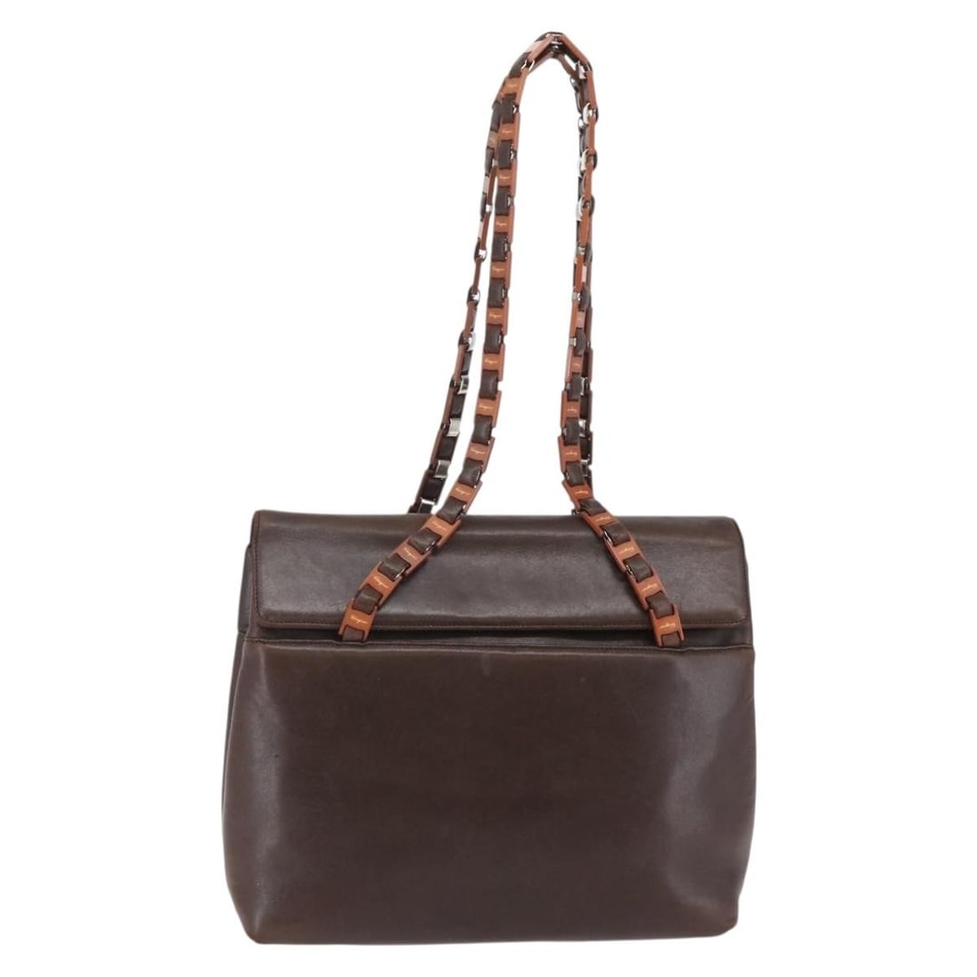 Salvatore Ferragamo Brown Leather Shoulder Bag Made in Italy BA6796 (1 of 18)