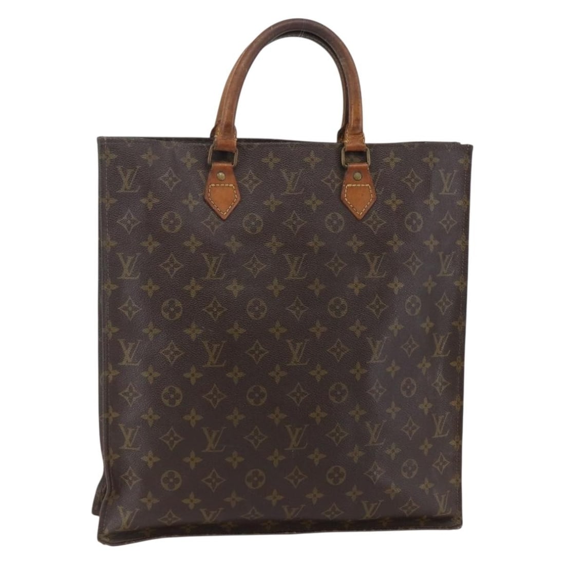 LOUIS VUITTON Monogram Sac Plat Hand Bag M51140 Authenticated: LOUIS VUITTON Monogram Sac Plat Hand Bag M51140 Authenticated Introducing the LOUIS VUITTON Monogram Sac Plat Hand Bag (Model M51140), a classic piece of luxury crafted in France. This hand bag featur