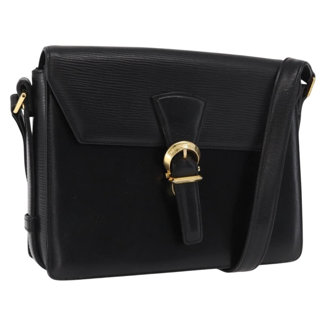 Valentino Black Leather Shoulder Bag with Gold Tone Accents (1 of 18)