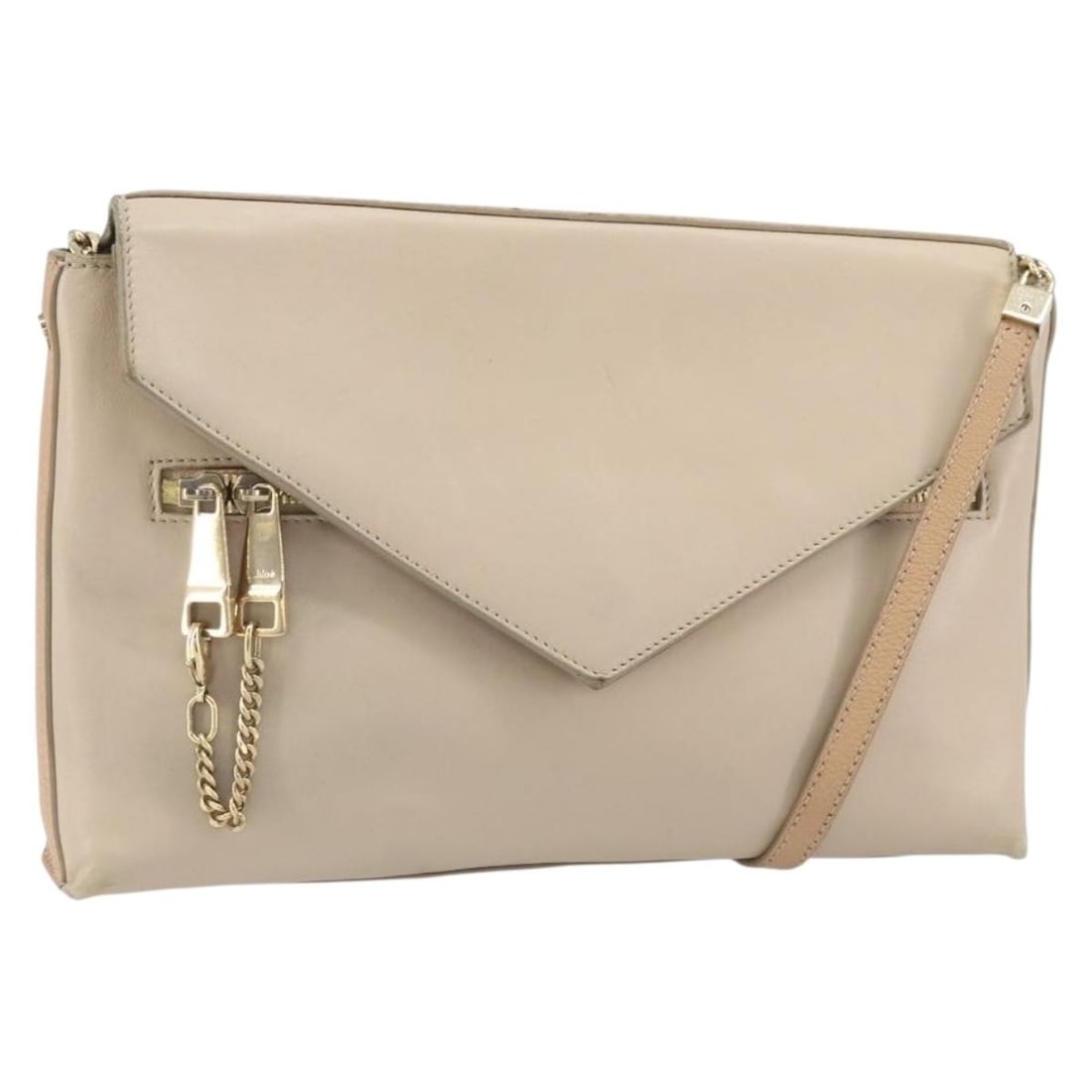 Chloe Kathy Beige Leather Shoulder Bag Gold Accents Made in Italy (1 of 18)