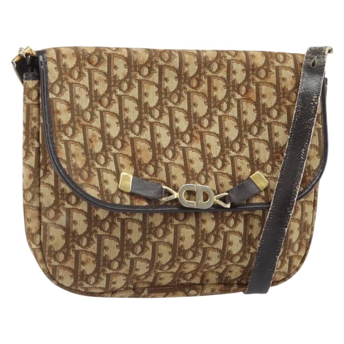 Christian Dior Brown Trotter Canvas Gold Shoulder Bag France: Christian Dior Brown Trotter Canvas Gold Shoulder Bag France This Christian Dior Trotter Canvas Shoulder Bag features a brown and gold color scheme and is crafted from signature Trotter canvas. Design