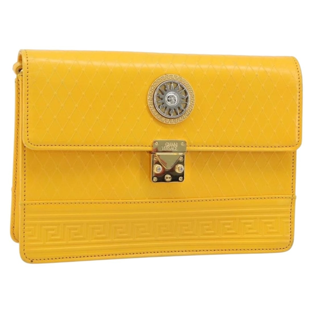 Yellow Gold Leather Clutch Bag by Gianni Versace (1 of 18)