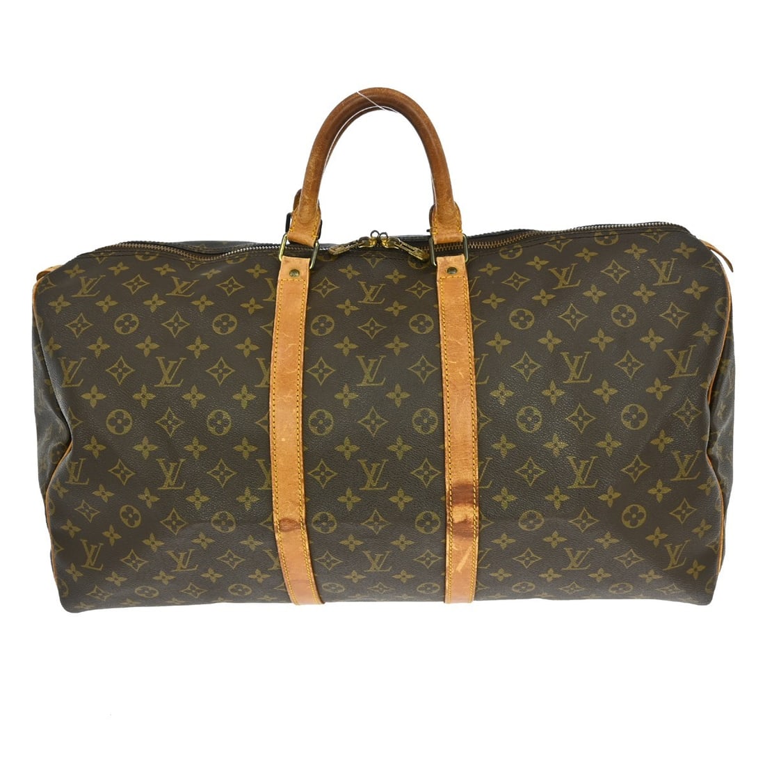 Louis Vuitton Monogram Keepall 55 Extra Large Travel Duffle Bag M41424: Louis Vuitton Monogram Keepall 55 Extra Large Travel Duffle Bag M41424 This is a Louis Vuitton Keepall 55 travel handbag in the classic Monogram canvas pattern. Designed in an extra large duffle style
