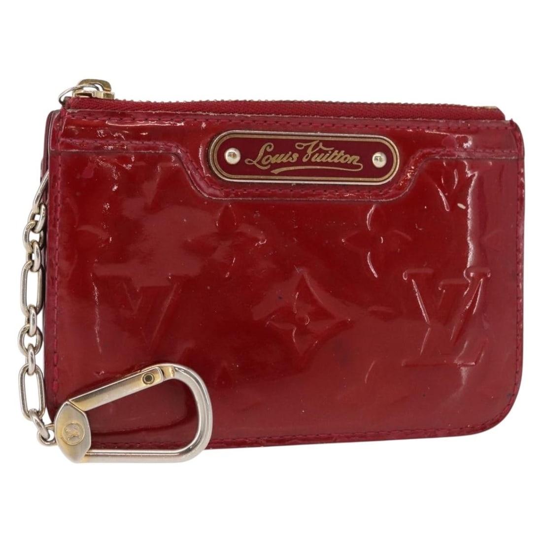 LOUIS VUITTON Vernis Coin Purse Pomme D'amour M93559 Auth: LOUIS VUITTON Vernis Coin Purse Pomme D'amour M93559 Auth This authentic LOUIS VUITTON Vernis Pochette ClesNM Coin Purse is crafted in vibrant Pomme D'amour patent leather, showcasing a stylish and fu