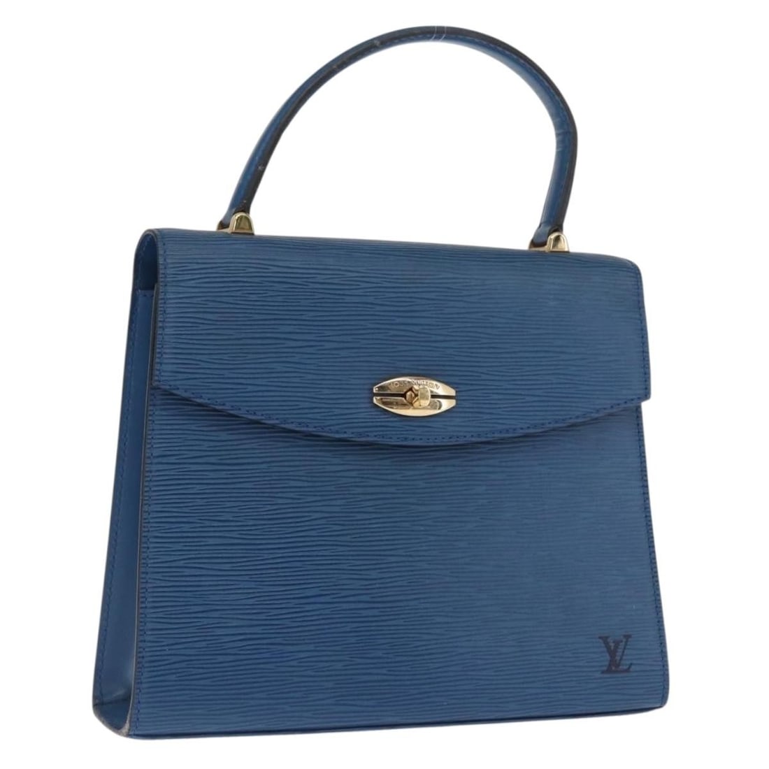 Louis Vuitton Blue Epi Leather Malesherbes M52375 Top Handle Bag: Louis Vuitton Blue Epi Leather Malesherbes M52375 Top Handle Bag This Louis Vuitton Malesherbes hand bag is crafted from signature blue Epi leather and features a structured silhouette. The bag has a