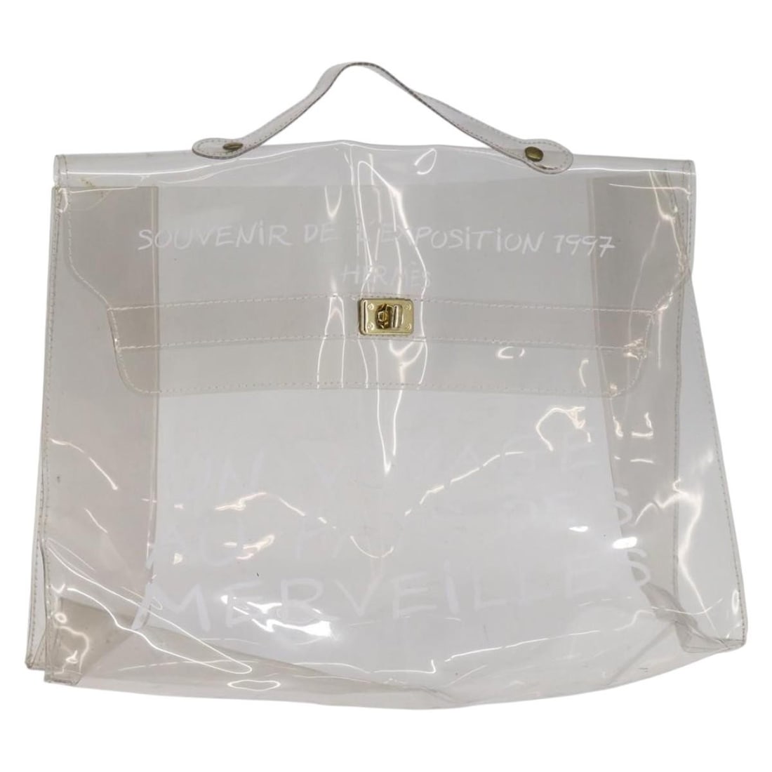 HERMES Clear Vinyl Kelly Hand Bag Authentic (1 of 18)