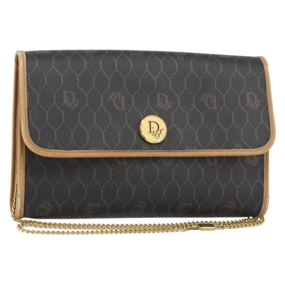 Christian Dior Honeycomb Canvas Shoulder Bag Black Gold PVC Auth: Christian Dior Honeycomb Canvas Shoulder Bag Black Gold PVC Auth This Christian Dior Honeycomb Canvas Chain Shoulder Bag combines elegance with practicality, crafted from durable PVC leather in a styl