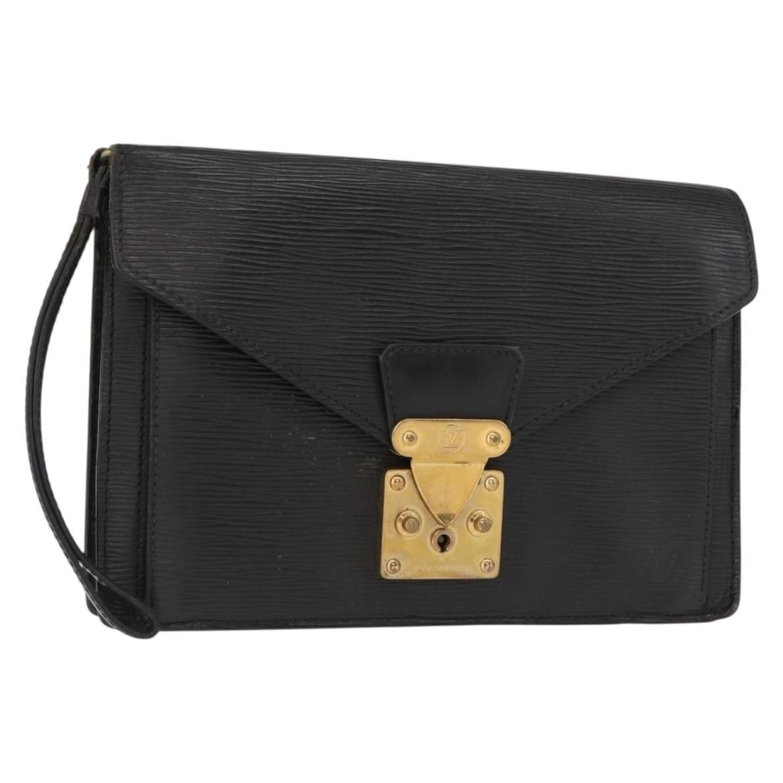 LOUIS VUITTON Epi Leather Dragonne Clutch Bag Black M52612 Auth: LOUIS VUITTON Epi Leather Dragonne Clutch Bag Black M52612 Auth This elegant Louis Vuitton Epi Series Dragonne Clutch Bag is crafted from premium Epi leather in a classic black color, making it a time