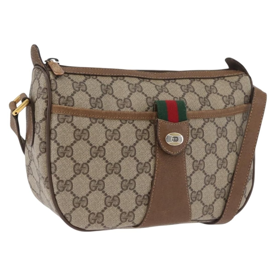 Gucci GG Canvas Sherry Line Shoulder Bag Beige Gold 169937: Gucci GG Canvas Sherry Line Shoulder Bag Beige Gold 169937 This is a Gucci GG Supreme Web Sherry Line shoulder bag in beige and gold GG canvas. The bag features a spacious interior, adjustable shoulde