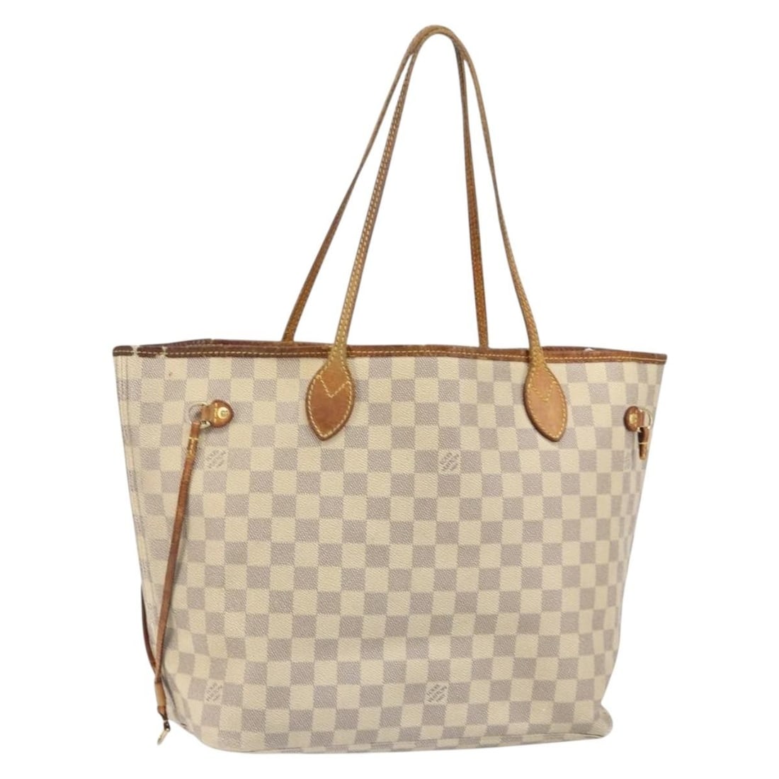 Damier Azur Canvas Neverfull MM Tote Bag N41605 by Louis Vuitton: Damier Azur Canvas Neverfull MM Tote Bag N41605 by Louis Vuitton This is a Louis Vuitton Neverfull MM tote bag in Damier Azur canvas. The bag features a spacious interior and is crafted with Damier Az