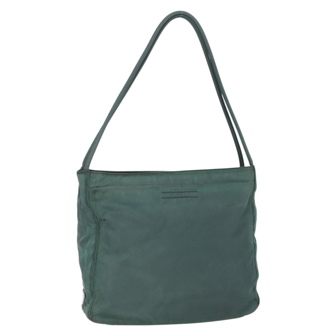 PRADA Nylon Tote Bag Green Silver Authentic BA7499 Italy: PRADA Nylon Tote Bag Green Silver Authentic BA7499 Italy This PRADA Tote Bag is a stylish accessory crafted from high-quality nylon in a distinctive green and silver color combination. Designed for pr