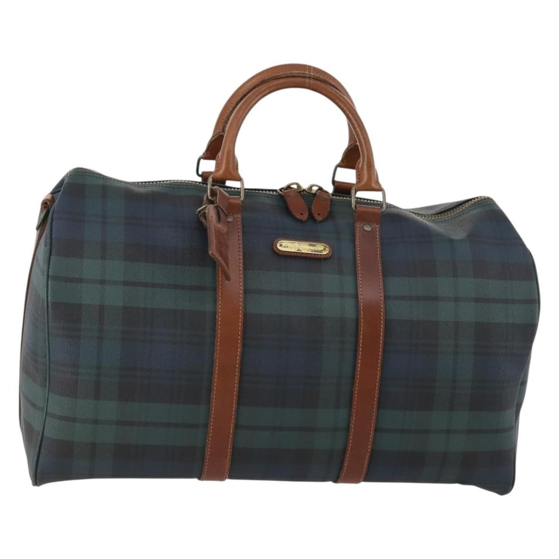 Green Leather Boston Bag by Poro Ralph Lauren with Name Tag (1 of 18)