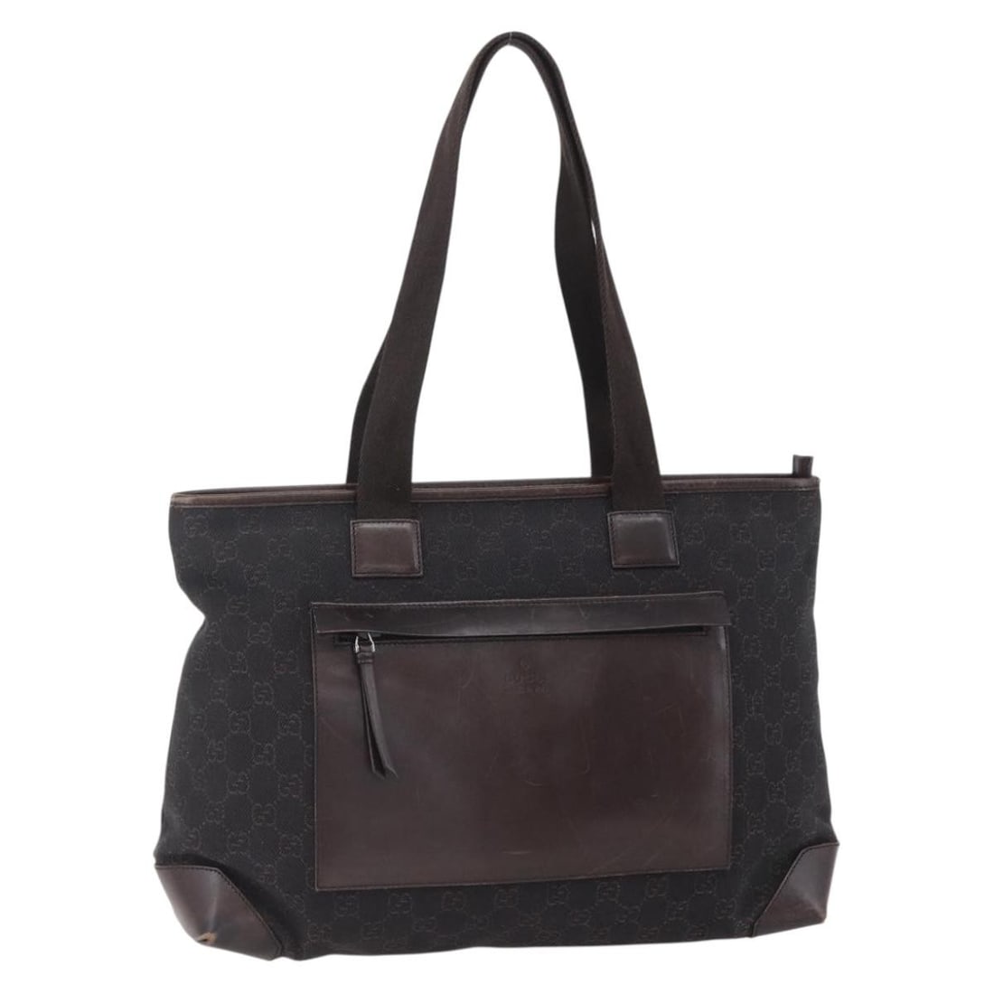 GUCCI GG Canvas Tote Bag Brown Silver 34339 Auth Italy (1 of 18)