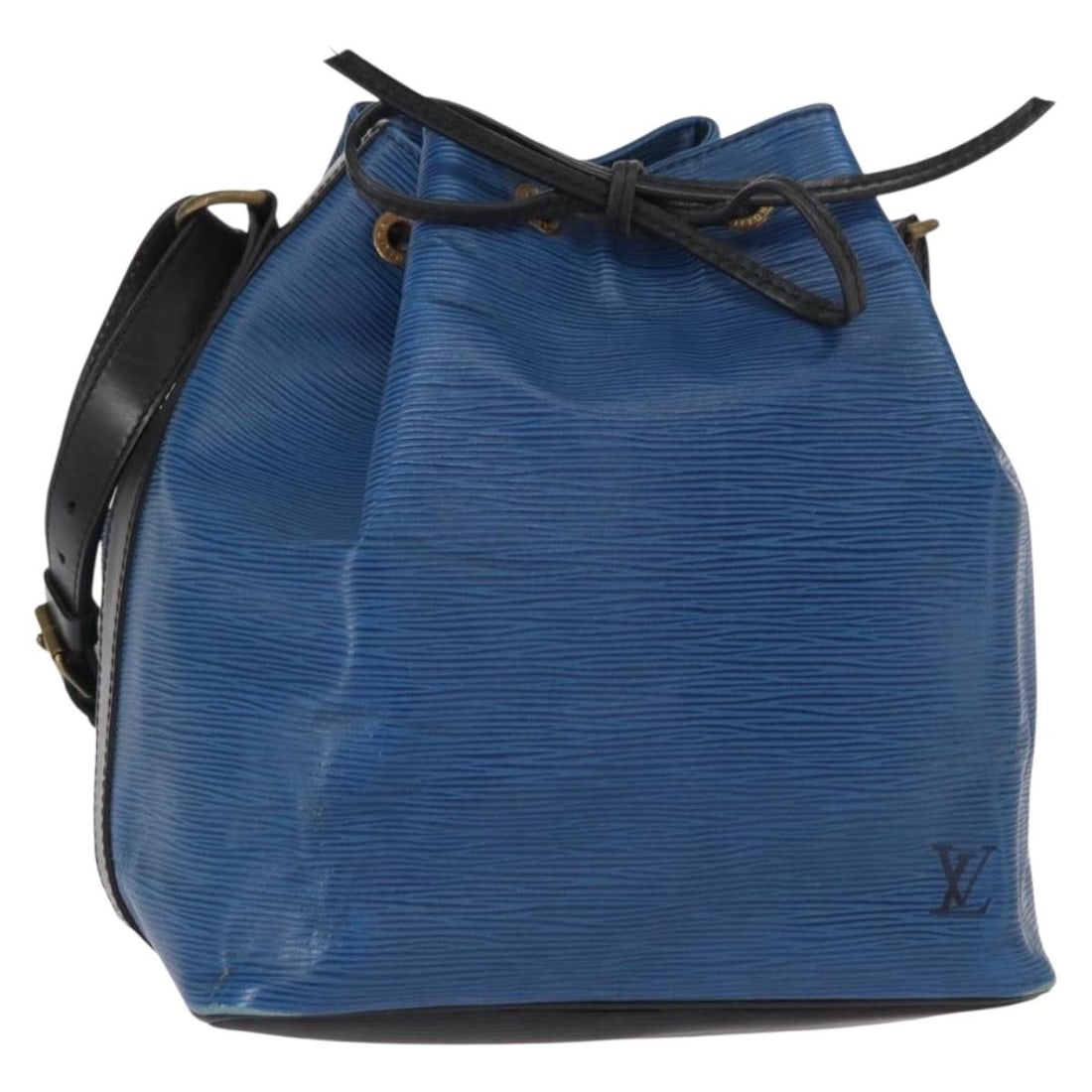 LOUIS VUITTON Epi Petit Noe Shoulder Bag Black Blue M44152 Auth (1 of 18)