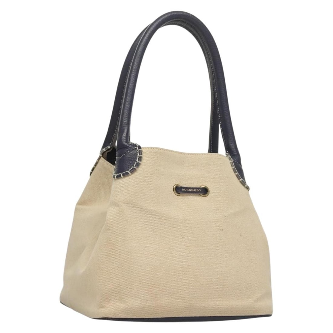 Burberry Beige Purple Canvas Tote Bag with 8.3 Inch Handle Drop: Burberry Beige Purple Canvas Tote Bag with 8.3 Inch Handle Drop This authentic Burberry tote bag combines a stylish beige and purple canvas exterior for a versatile addition to your collection. Measur
