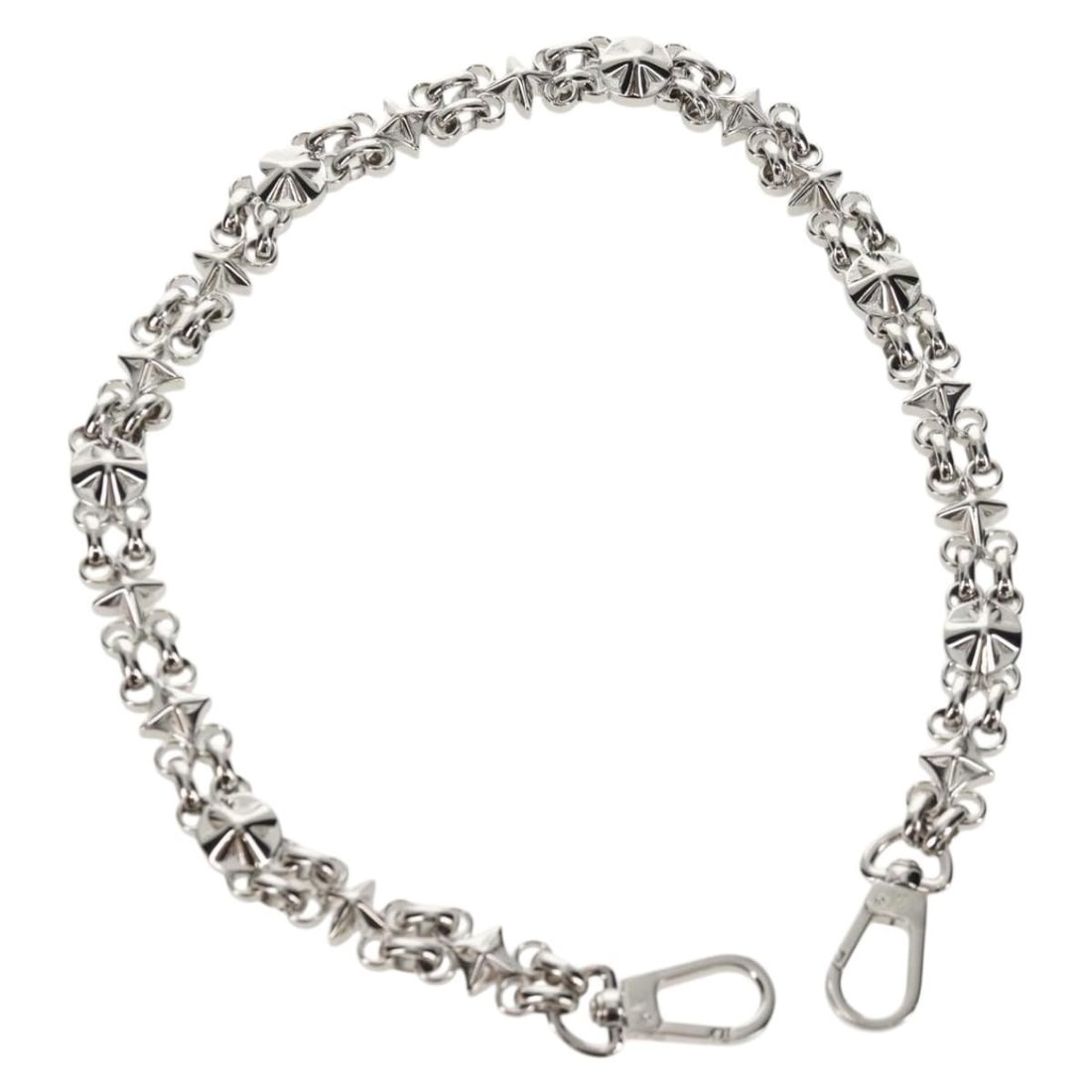 LOUIS VUITTON 22.4 Inch Silver Metal Shoulder Strap with Dust Bag: LOUIS VUITTON 22.4 Inch Silver Metal Shoulder Strap with Dust Bag This authentic LOUIS VUITTON Chain Strap is a stylish shoulder strap made from durable metal in a sleek silver color. Perfect for enha