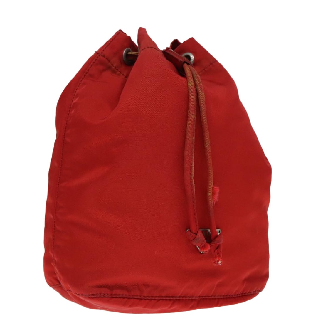 Red Nylon Prada Pouch with Silver Accents for Women: Red Nylon Prada Pouch with Silver Accents for Women This authentic PRADA pouch is crafted from red nylon with silver accents and is designed for women. Made in Italy, the pouch features an exterior wi
