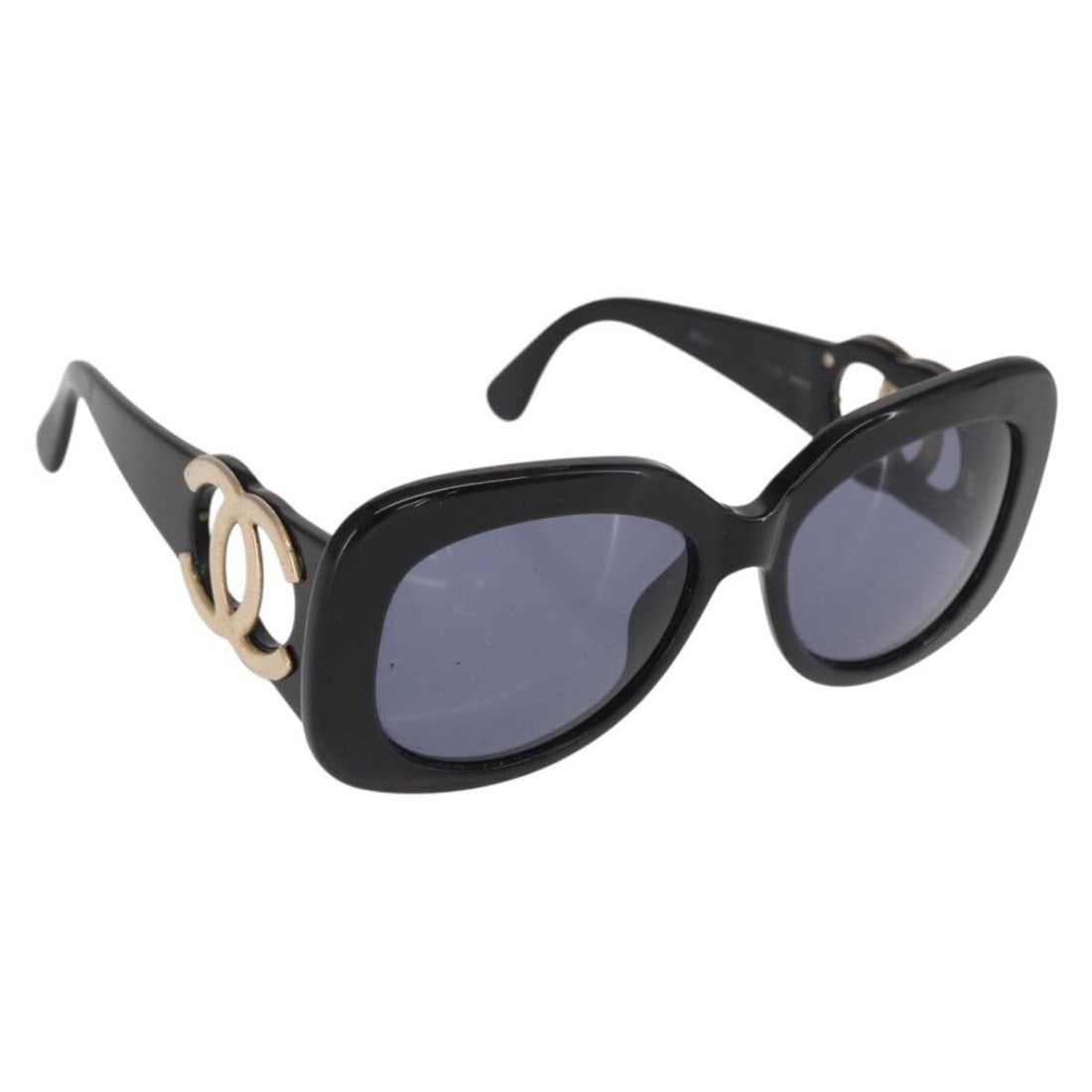 Black Plastic CHANEL CC Logo Sunglasses Italy (1 of 10)