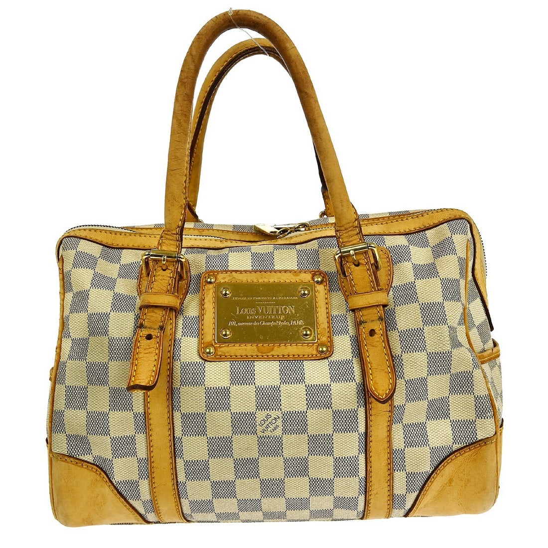 Louis Vuitton Berkeley Damier Azur Canvas Medium Tote Handbag N52001: Louis Vuitton Berkeley Damier Azur Canvas Medium Tote Handbag N52001 This is a Louis Vuitton Berkeley handbag featuring the Damier Azur pattern. Crafted from Damier canvas leather, the bag has a mediu