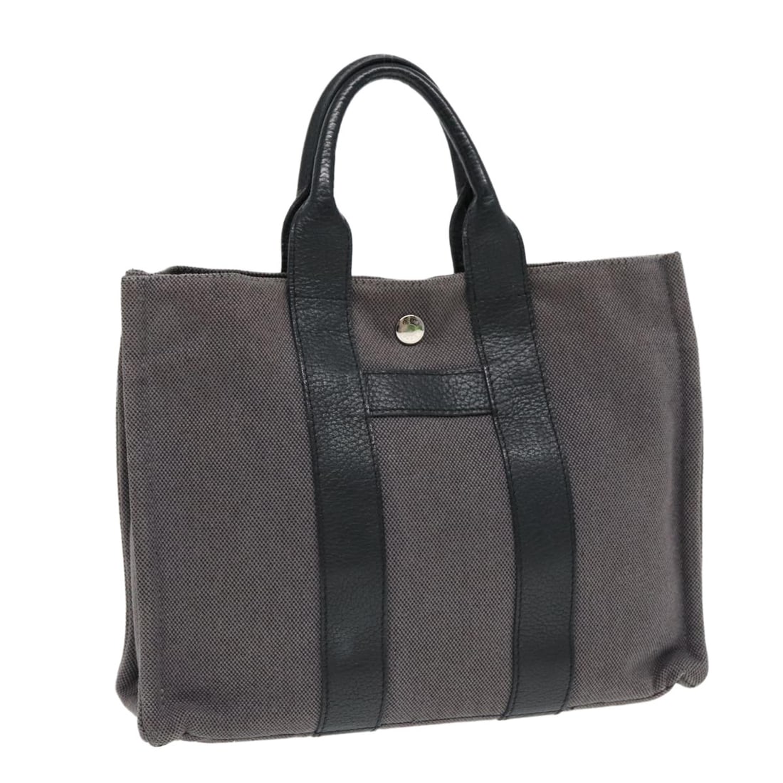 Hermes Arne PM Canvas Gray Silver Handbag for Women: Hermes Arne PM Canvas Gray Silver Handbag for Women This Hermes Sac Arne PM hand bag is crafted from gray and silver canvas, offering a sleek and versatile style. Designed for women, the bag features