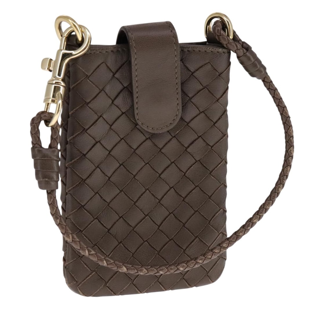 Bottega Veneta Brown Leather Intrecciato Pouch for Women (1 of 18)