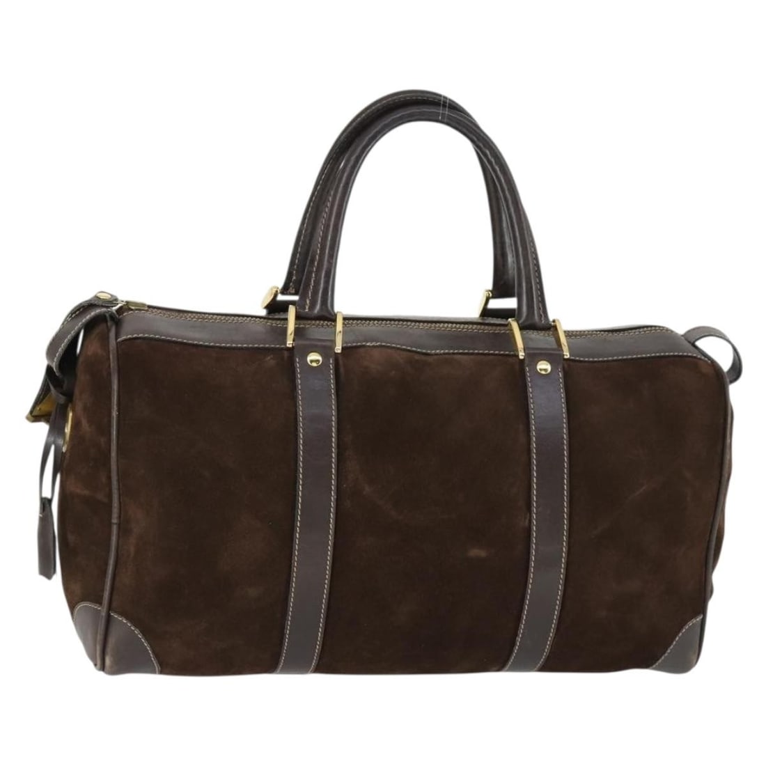 Gucci Brown and Gold Suede Women's Handbag Model 012 468 40 58 (1 of 18)