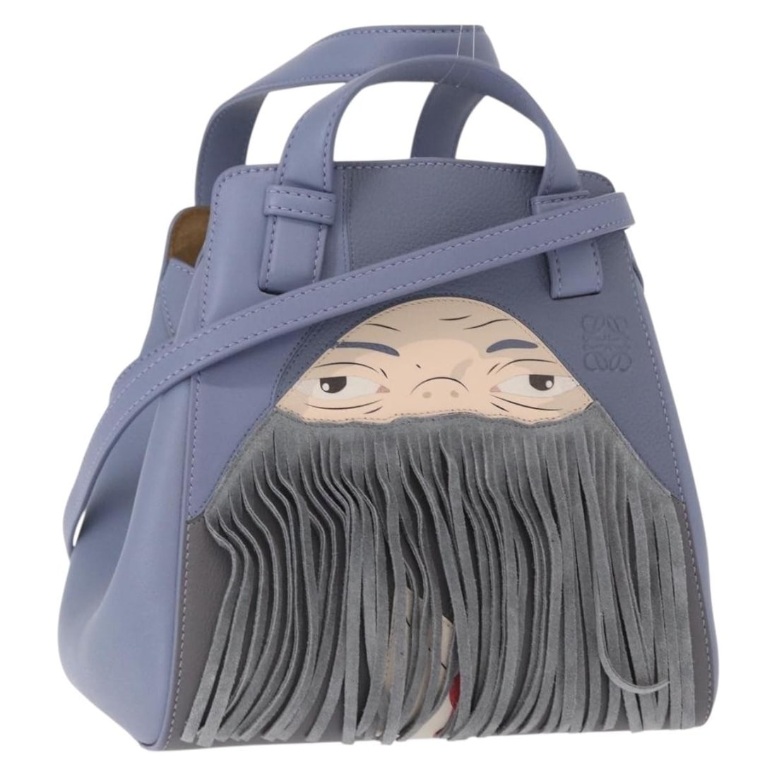 LOEWE Hammock Nugget Blue Gold Hand Bag Studio Ghibli Auth BA9010SM (1 of 18)