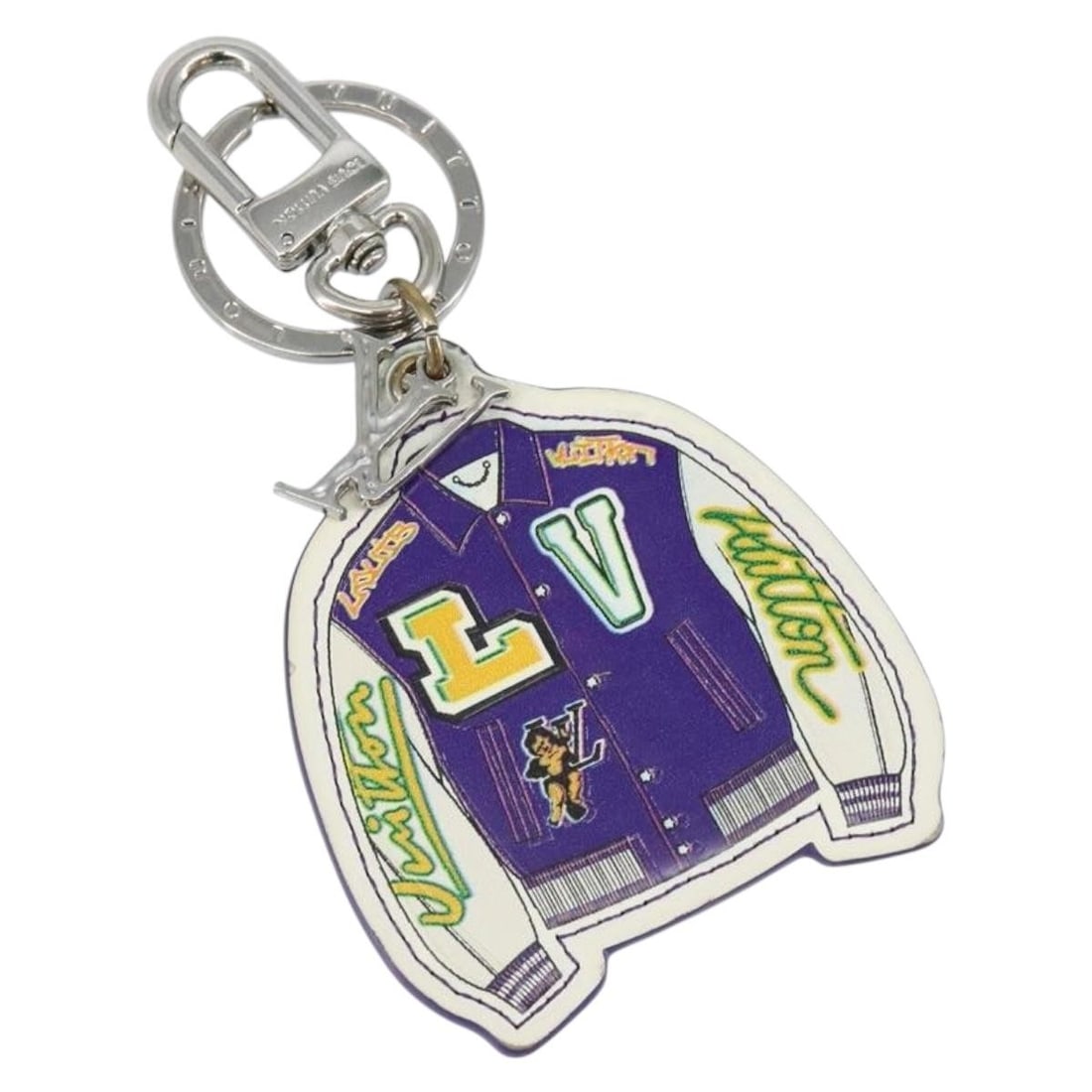 LOUIS VUITTON MP3385 White Leather Varsity Jacket Charm Authentic (1 of 9)