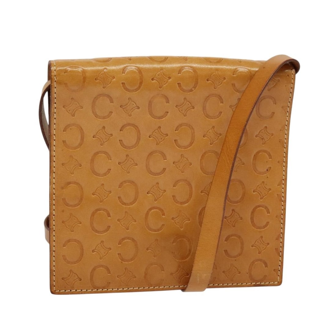 C Macadam Canvas and Leather Brown Shoulder Bag by CELINE: C Macadam Canvas and Leather Brown Shoulder Bag by CELINE This CELINE shoulder bag features the signature C Macadam canvas combined with leather in brown and gold tones. Designed for women, it offers