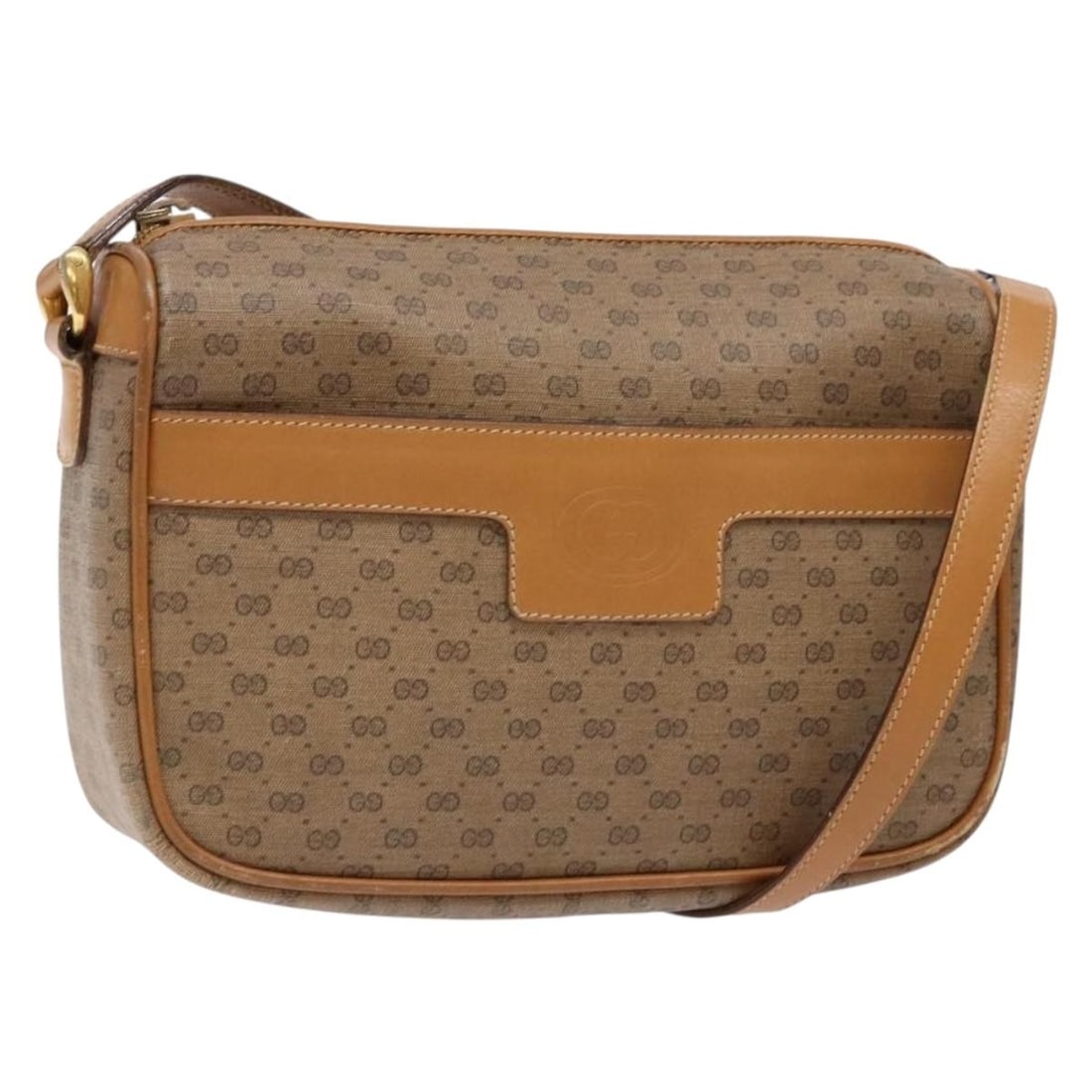 GUCCI Micro GG Supreme Shoulder Bag PVC Beige Gold Auth 001 14 0412: GUCCI Micro GG Supreme Shoulder Bag PVC Beige Gold Auth 001 14 0412 Introducing the GUCCI Micro GG Supreme Shoulder Bag, a luxurious accessory crafted from durable PVC leather in a stylish beige and g