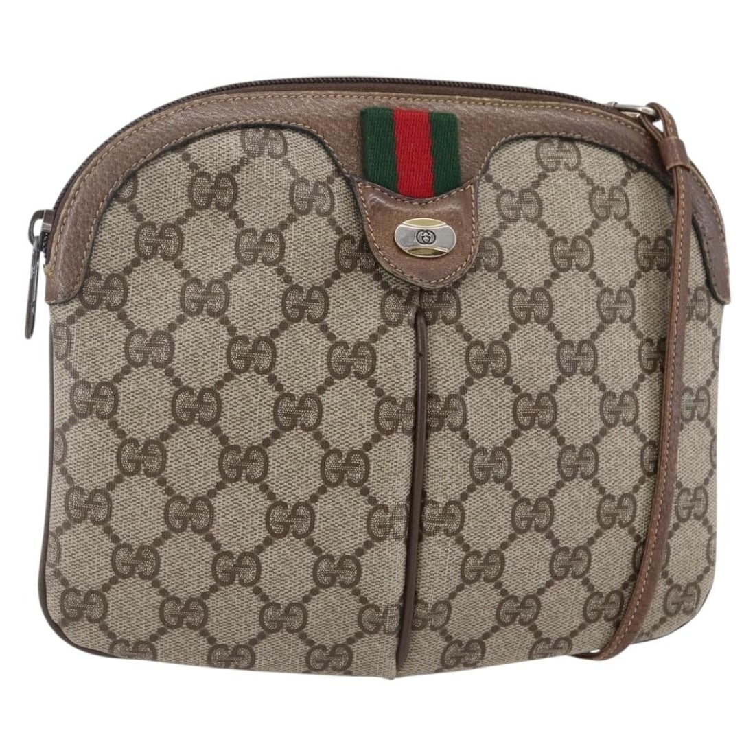 GUCCI GG Supreme Sherry Line Shoulder Bag Beige Gold 904 02 047 Auth: GUCCI GG Supreme Sherry Line Shoulder Bag Beige Gold 904 02 047 Auth This GUCCI GG Supreme Web Sherry Line Shoulder Bag is a stylish accessory crafted from durable PVC leather with GG canvas accents.