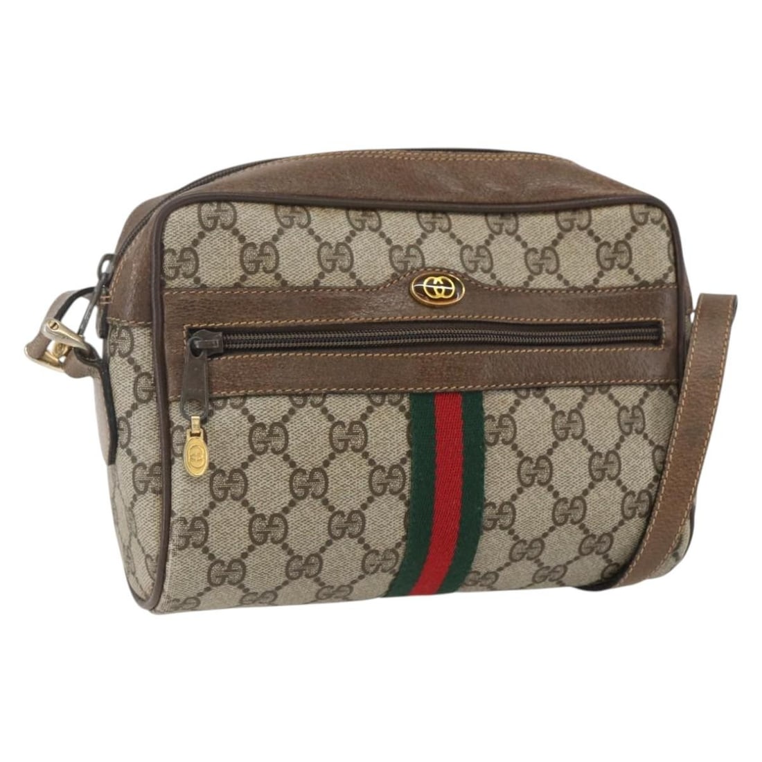 GUCCI GG Supreme Sherry Line Shoulder Bag Beige Gold 904 02 004 Auth: GUCCI GG Supreme Sherry Line Shoulder Bag Beige Gold 904 02 004 Auth Elevate your style with this authentic Gucci GG Supreme Web Sherry Line Bag, crafted in Italy. This chic shoulder bag features a lu