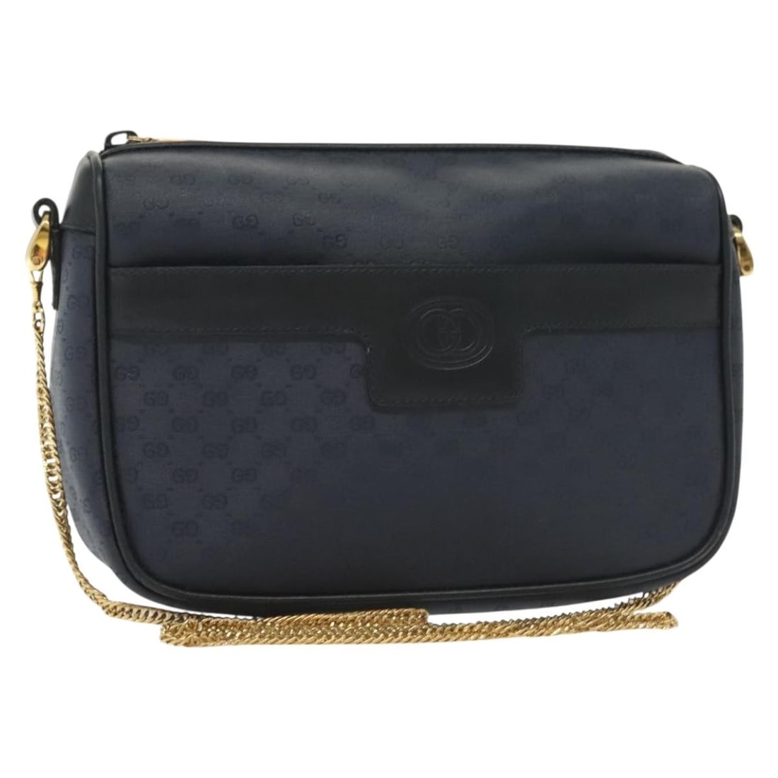 GUCCI Micro GG Supreme Shoulder Bag Navy Gold PVC 001 14 0412 Auth (1 of 18)