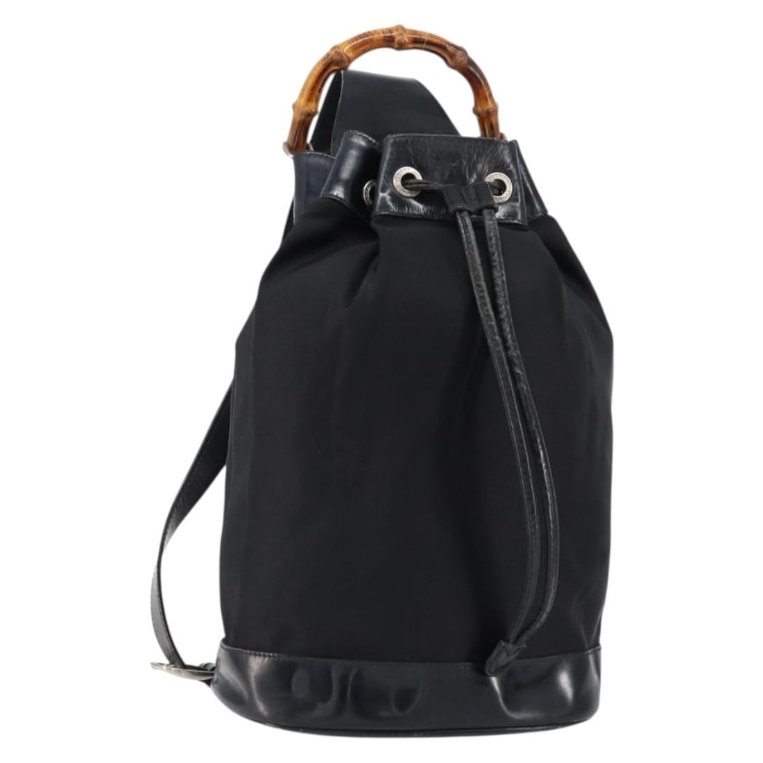 GUCCI Nylon Bamboo Shoulder Bag Black Silver 003 2113 0036 Auth (1 of 18)