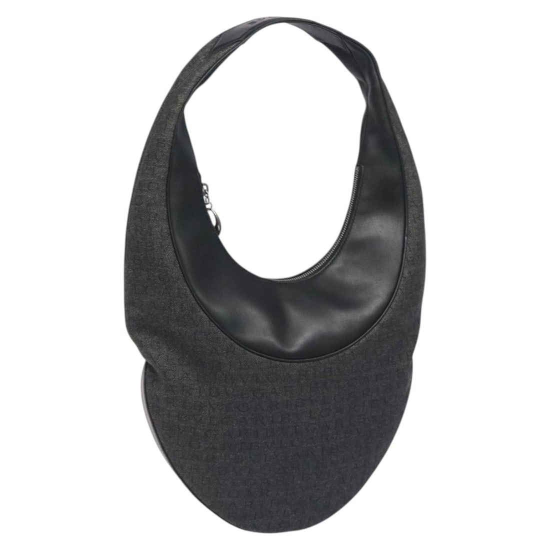 BVLGARI Logo Mania Black Silver Canvas Shoulder Bag Auth Italy (1 of 18)