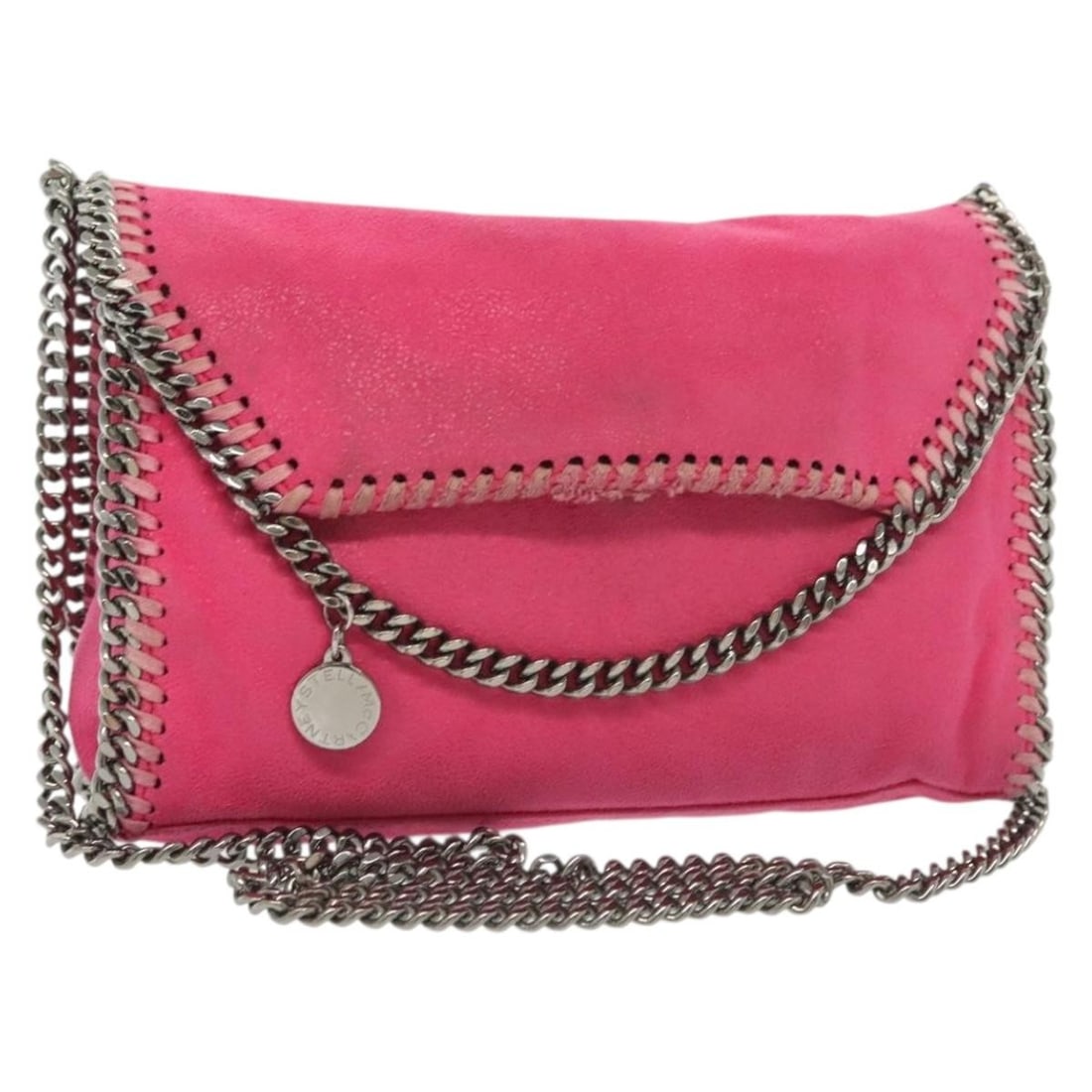 Stella McCartney Chain Farabella Mini Bag Suede Pink Silver Authentic (1 of 18)