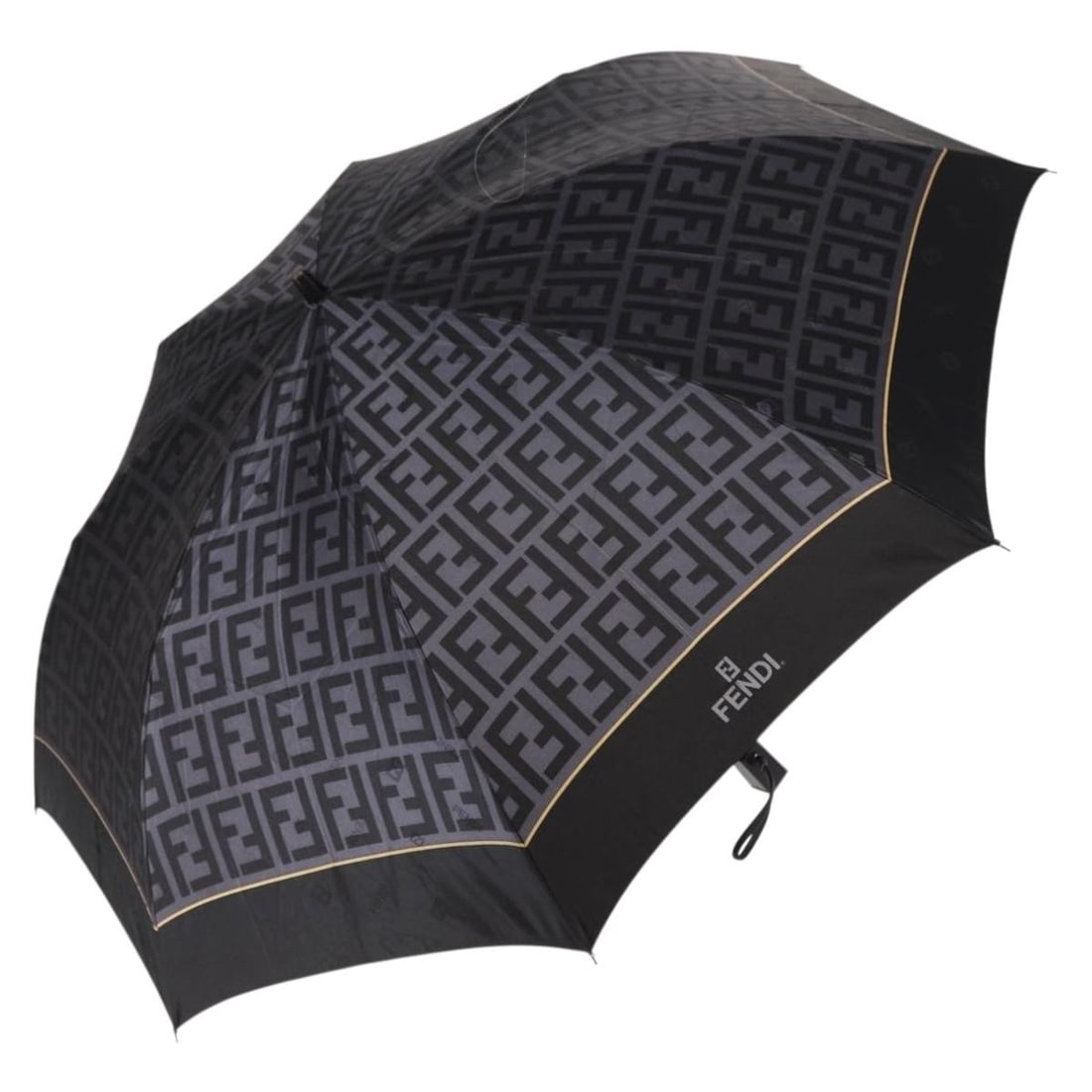 FENDI Navy Zucca Canvas Folding Umbrella Auth AM9873 (1 of 14)