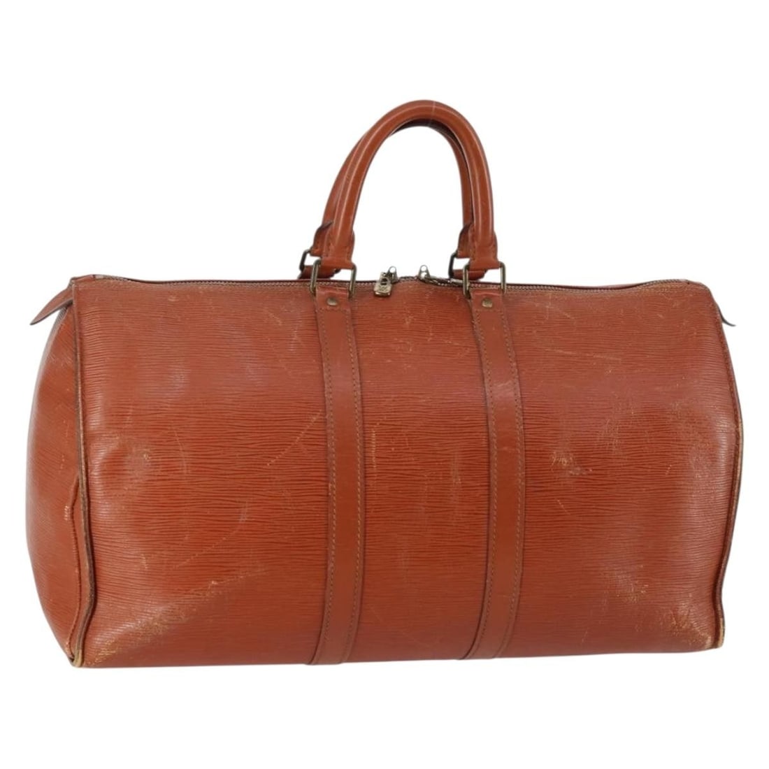 LOUIS VUITTON Epi Keepall 45 Boston Bag Vintage Brown M42978 Auth (1 of 18)
