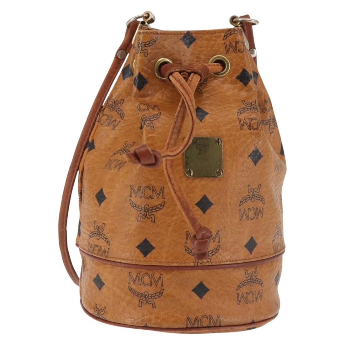 MCM Logogram Vicetos Brown Gold Shoulder Bag PVC Leather Made in Italy (1 of 18)