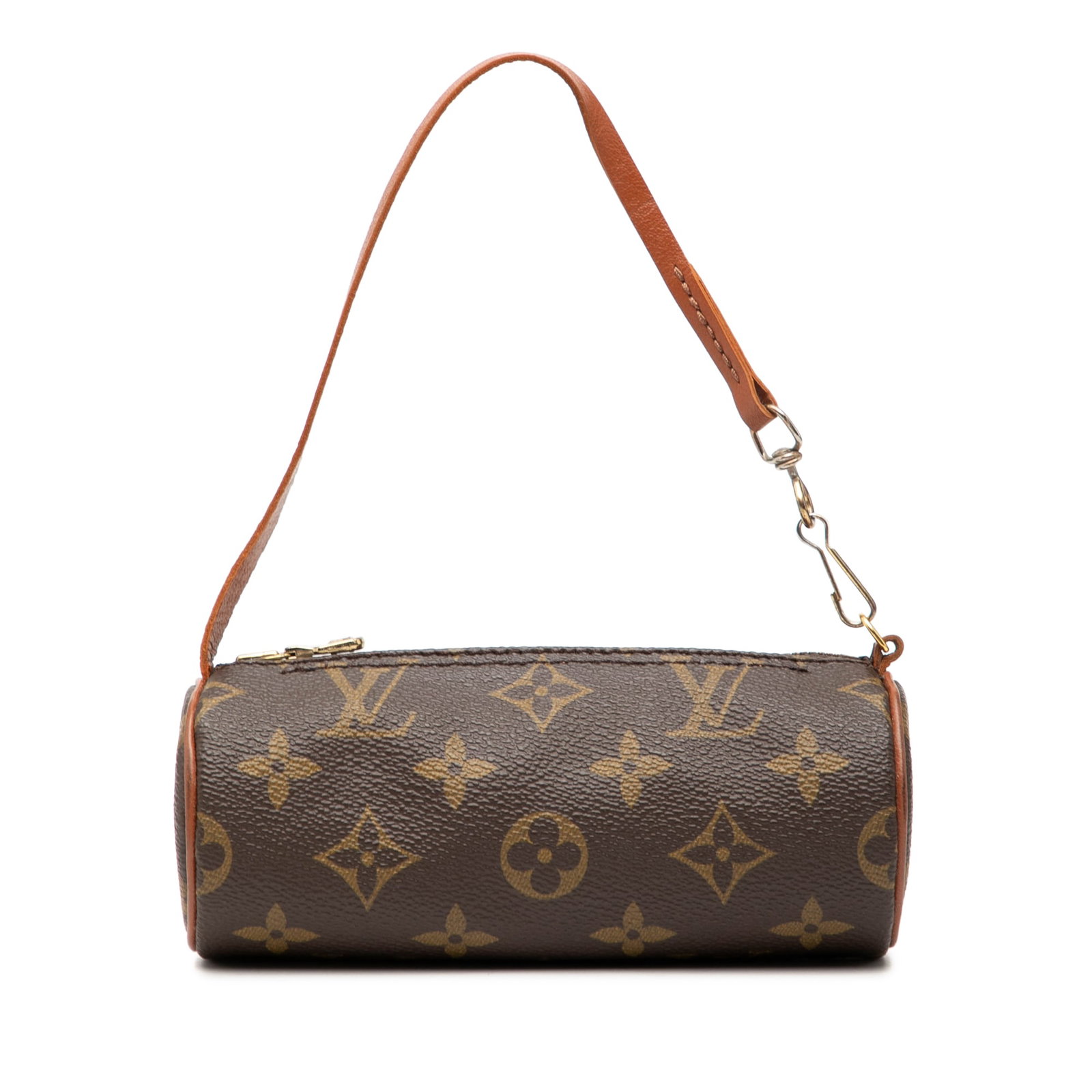 Louis Vuitton Papillon Pochette Bag with Monogram Canvas and Detachable Strap: Louis Vuitton Papillon Pochette Bag with Monogram Canvas and Detachable Strap The Louis Vuitton Monogram Papillon Pochette features a monogram canvas exterior, a detachable leather strap, and a top zi
