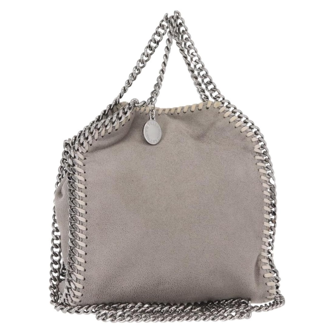 Stella MacCartney Chain Falabella Shoulder Bag Gray Silver Polyester Auth 391698 (1 of 18)