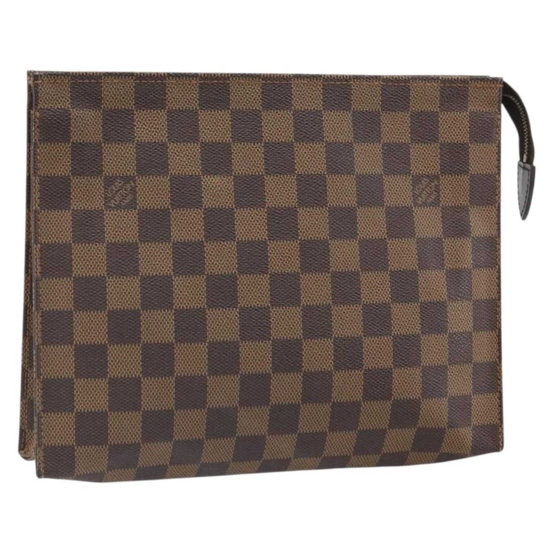 Damier Ebene Canvas Toiletry Pouch 26 by Louis Vuitton N47543: Damier Ebene Canvas Toiletry Pouch 26 by Louis Vuitton N47543 This Louis Vuitton Damier Ebene Poche Toilette 26 pouch features the signature Damier Ebene canvas exterior. Made in France, it is designe