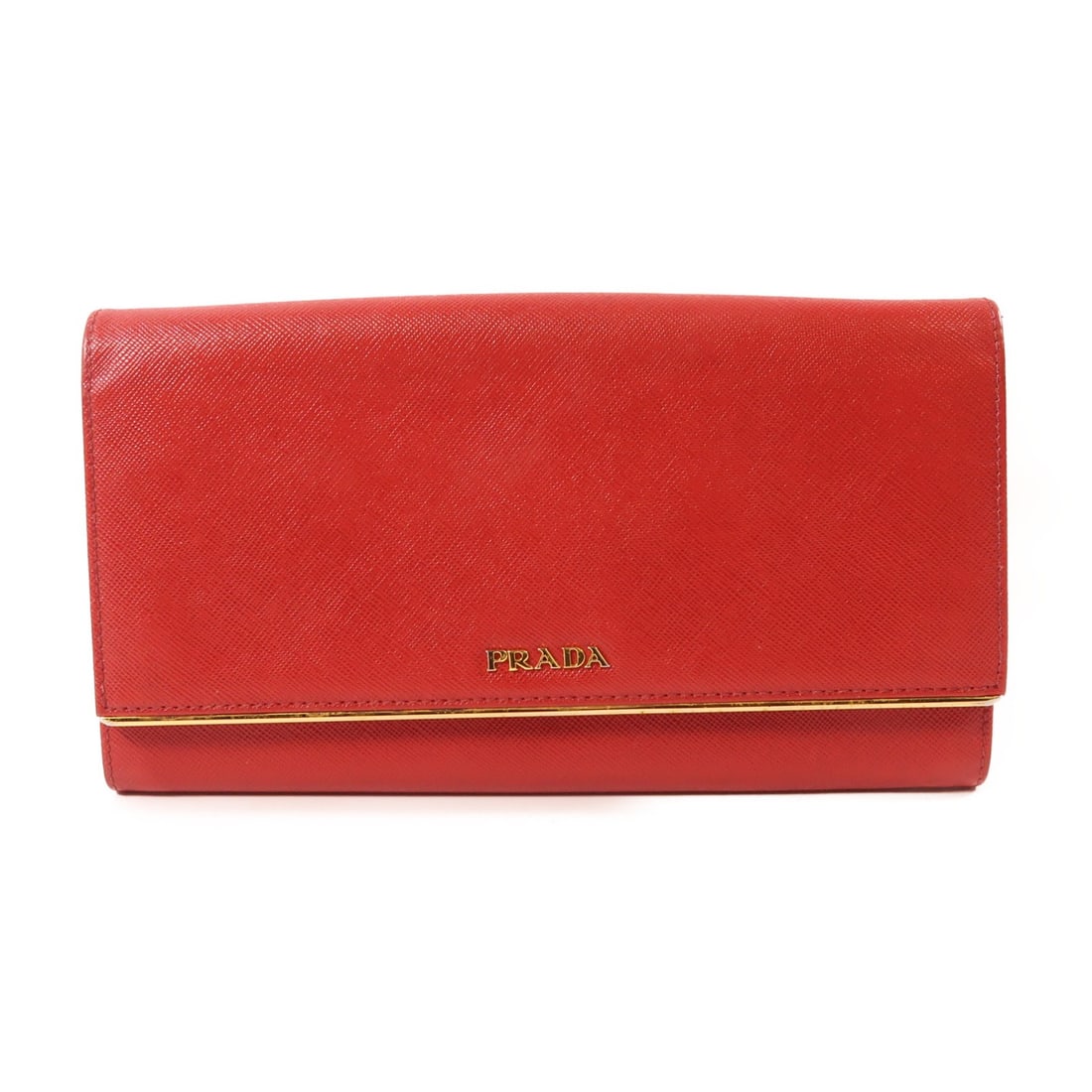 PRADA Red Calfskin Leather Double Sided Long Wallet (1 of 18)