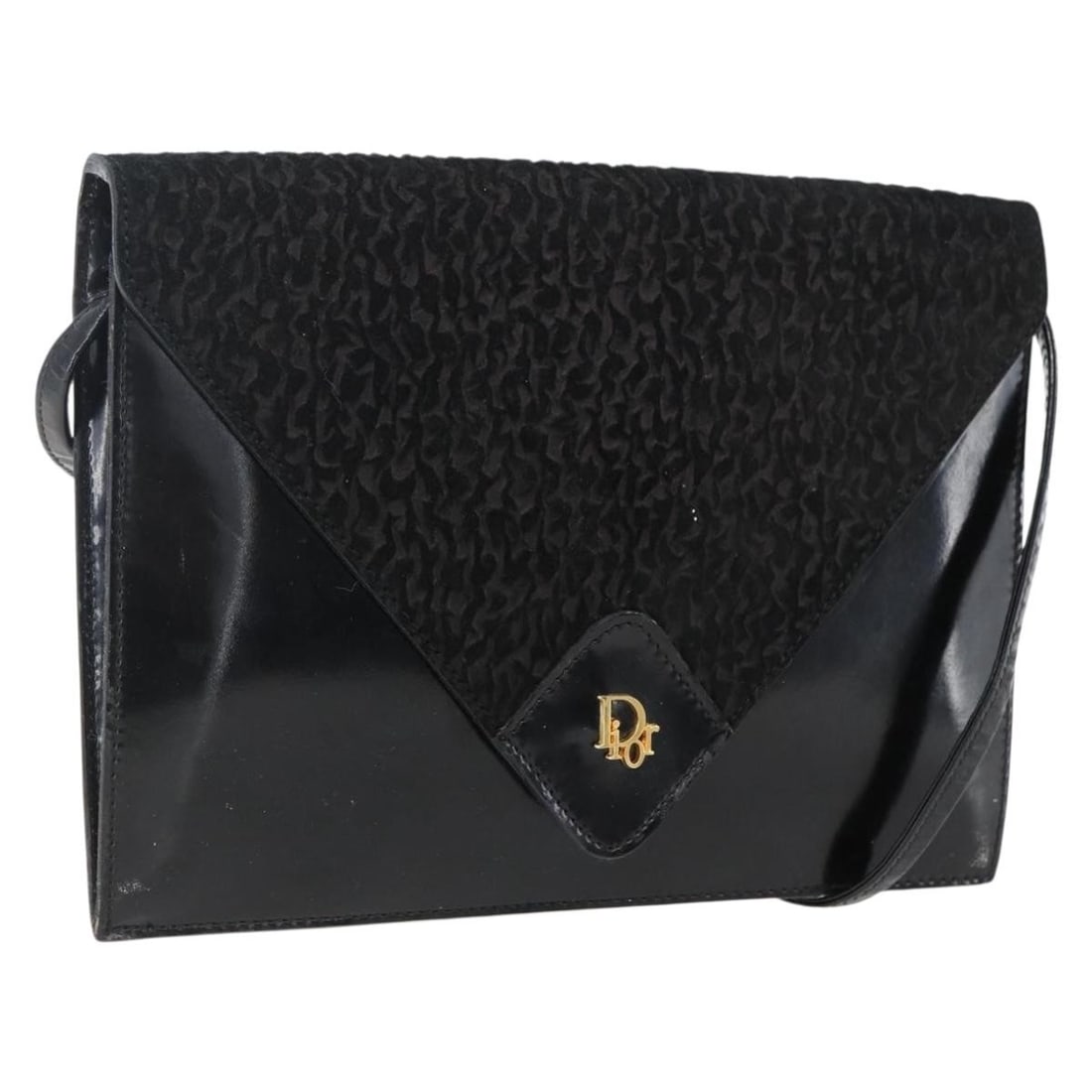 Black Leather Shoulder Bag Christian Dior Gold Accents Womens Italy: Black Leather Shoulder Bag Christian Dior Gold Accents Womens Italy This Christian Dior shoulder bag is crafted from black leather with gold-tone accents. Designed for women, it features a compact sil