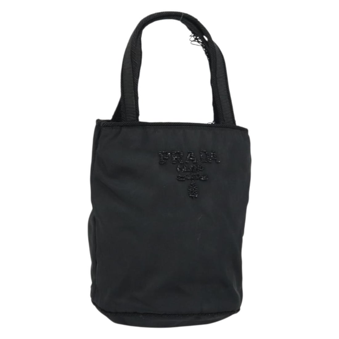 PRADA Black Nylon Hand Bag Italy Auth BA8979: PRADA Black Nylon Hand Bag Italy Auth BA8979 This PRADA Hand Bag is a stylish accessory crafted from durable nylon in a classic black color. Made in Italy, this bag features a compact design perfect f