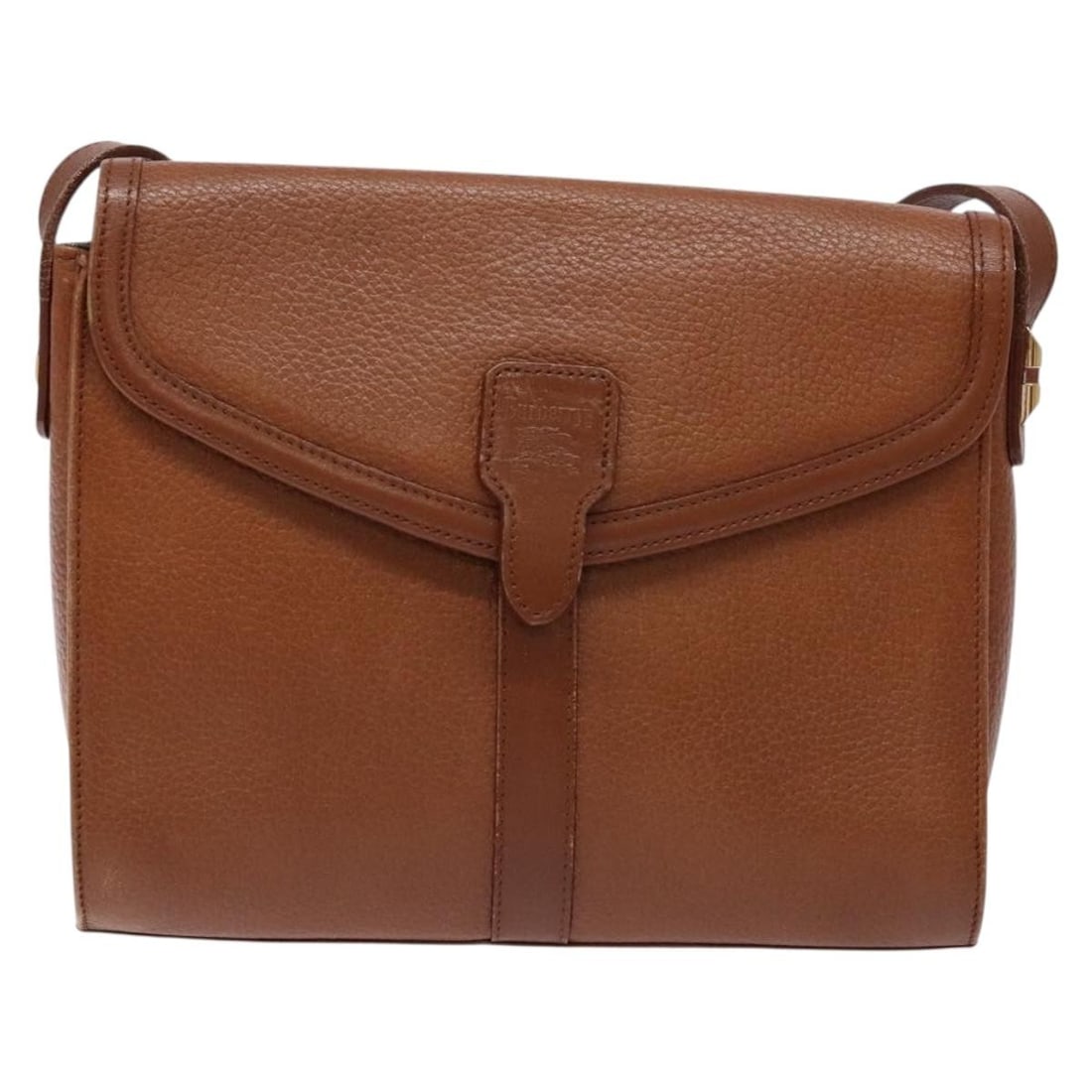 Brown Leather Burberry Shoulder Flap Bag for Women: Brown Leather Burberry Shoulder Flap Bag for Women This Burberry flap shoulder bag is crafted from brown leather and designed for women. It features a classic flap closure and offers a spacious interi