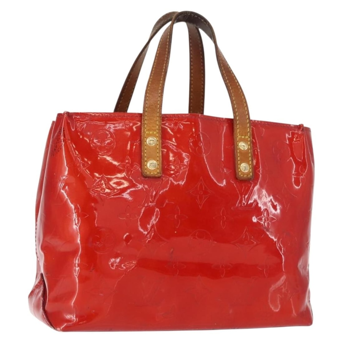 LOUIS VUITTON Monogram Vernis Reade PM Hand Bag Rouge M91088 Auth: LOUIS VUITTON Monogram Vernis Reade PM Hand Bag Rouge M91088 Auth This Louis Vuitton Monogram Vernis Reade PM Hand Bag in a striking Rouge color showcases the brand's signature style with a luxurious