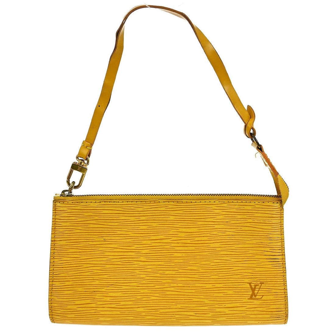 Louis Vuitton Pochette Accessoires Yellow Epi Leather Clutch with Detachable Strap (1 of 10)