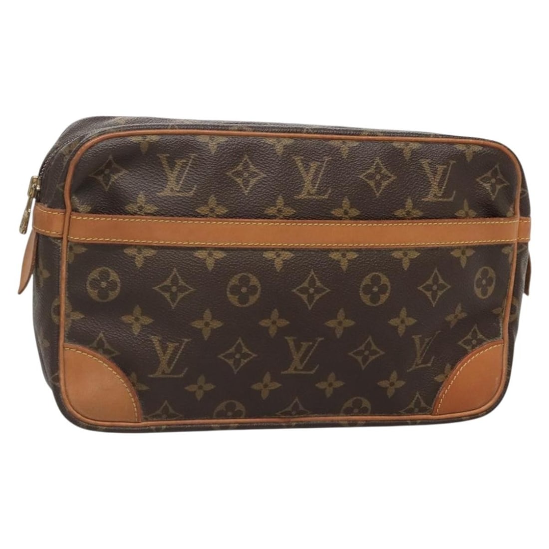 LOUIS VUITTON Monogram Compiegne 28 Clutch Bag M51845 Made in France: LOUIS VUITTON Monogram Compiegne 28 Clutch Bag M51845 Made in France Discover the timeless elegance of the LOUIS VUITTON Monogram Compiegne 28 Clutch Bag. This stylish accessory is crafted from durabl